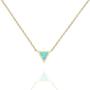 PAVOI 14K Gold Plated Triangle Created Opal Necklace | Opal Necklaces for Women