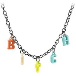 Pingyongchang Rainbow Letter Choker Pendant Necklace Angel Colorful Daddy Random Color Unique Style Indie Aesthetic Choker