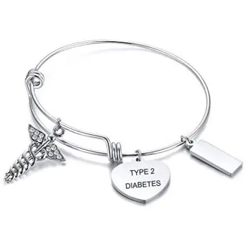 XUANPAI Custom Free Engraving Stainless Steel Medical Alert ID Expandable Charm Bracelet for Women Girls XUANPAI Custom Free Engraving Stainless Steel Medical Alert ID Expandable Charm Bracelet for Women Girls