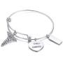 XUANPAI Custom Free Engraving Stainless Steel Medical Alert ID Expandable Charm Bracelet for Women Girls