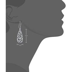 925 Sterling Silver Earrings, BoRuo Filigree Teardrop Earrings