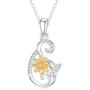 14k Real Gold Sunflower Infinity Necklace,''You are my sunshine'' Love Jewelry for Wife/Mother/Girlfriend, 16''-18'' Gold Chain