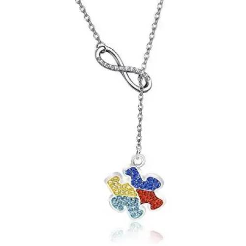 AKTAP Autism Awareness Jigsaw Necklace Autism Awareness Month Gift Asperger Awareness Jewelry Infinity Y Lariat Necklace for Autism Mom Autism Teacher Autistic Girl AKTAP Autism Awareness Jigsaw Necklace Autism Awareness Month Gift Asperger Awareness Jewelry Infinity Y Lariat Necklace for Autism Mom Autism Teacher Autistic Girl