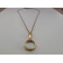 1928 Jewelry Gold Toned Magnifying Glass Necklace 1928 Jewelry Gold Toned Magnifying Glass Necklace