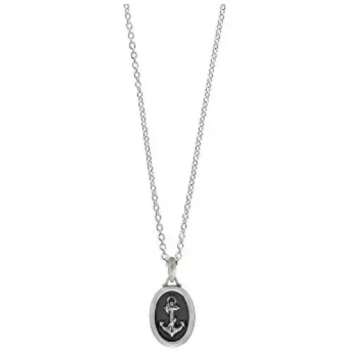 Boma Jewelry Sterling Silver Anchor Talisman Necklace, 18 Inches