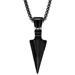 Stainless Steel Hypoallergenic Necklace Black Gold Silver Pendant Necklace for Boys Men Teens