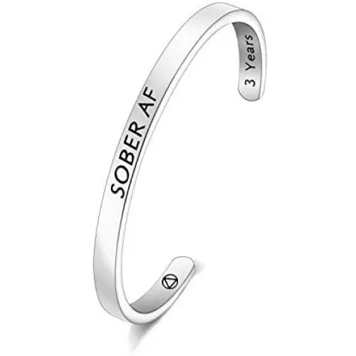 FOTAP SOBER AF Jewelry SOBER AF 1-5 Years Bracelet Sober Cuff Bracelet Sobriety Gift Sponsor Gift AA Jewelry NA Recovery Gift FOTAP SOBER AF Jewelry SOBER AF 1-5 Years Bracelet Sober Cuff Bracelet Sobriety Gift Sponsor Gift AA Jewelry NA Recovery Gift