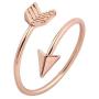 METTU Silver and Rose Gold Open Adjustable Love Arrow Ring for Girls