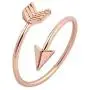 METTU Silver and Rose Gold Open Adjustable Love Arrow Ring for Girls