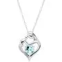Mother and Child Heart Pendant with Diamond in Sterling Silver (.003 cttw, I-J Color, I3 Clarity), 18''