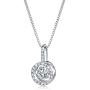 VANLAMS Delicate Sterling Silver Cubic Zirconia Dancing Heart Pendant Necklace Women Girl Jewelry Gifts (Dancing)