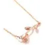 Glimmerst Rose Flower Pendant Necklace, 18K Gold Plated Stainless Steel Rose Necklace Delicate 3D Rose Sideways Flower Choker Necklace for Women Girls