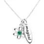 Girls Sterling Silver Simulated Birthstone Necklace with Meaning for Children
