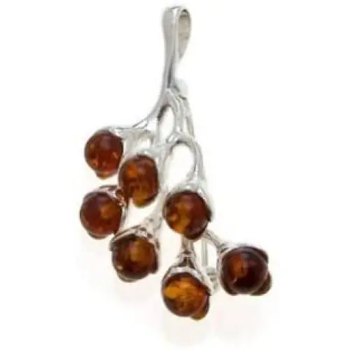 Honey Amber Sterling Silver Twig Pin - Pendant Honey Amber Sterling Silver Twig Pin - Pendant