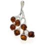 Honey Amber Sterling Silver Twig Pin - Pendant