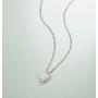 FANCIME Valentines Day Gifts Heart Necklace for Women Sterling Silver Created White Opal Necklace Cubic Zirconia CZ Danity Fine Jewelry for Women 16+2 inches Extender