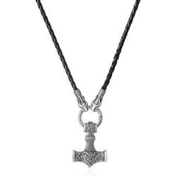 LANGHONG Norse Viking Thor Hammer Necklace Mjolnir Necklace for Men Talisman Jewelry