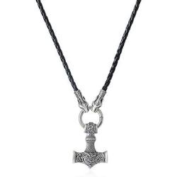 LANGHONG Norse Viking Thor Hammer Necklace Mjolnir Necklace for Men Talisman Jewelry