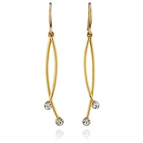 OMC Jewelry 10K Gold/Rhodium Plated Pendulum Drop Earrings