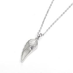 Kaletine Angel Wings Pendant Necklace Sterling Silver 925 Cubic Zirconia Adjustable Cable Chain 16in+2in Extender