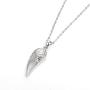 Kaletine Angel Wings Pendant Necklace Sterling Silver 925 Cubic Zirconia Adjustable Cable Chain 16in+2in Extender