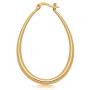 Highstreet Sterling Silver plated oval large hoop earrings for women | easy to wear and Hypoallergenic| silver or gold plated you choose | click top