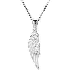Enchanting Single Angel Wing .925 Sterling Silver Pendant Necklace