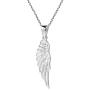 Enchanting Single Angel Wing .925 Sterling Silver Pendant Necklace