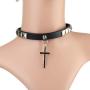 GelConnie Gothic Spike Studded Collar Necklace Punk Rock Genuine Leather Choker Collar Necklace for Women, Teens Girls, Sister