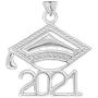 Fine Sterling Silver Class of 2021 Graduation Cap Charm Pendant Necklace Fine Sterling Silver Class of 2021 Graduation Cap Charm Pendant Necklace