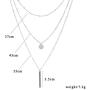Jeweky Layered Sequin Necklaces Silver Beaded Choker Necklace Bar Pendant Chain Adjustable Jewelry for Women and Girls