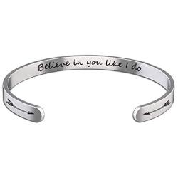 Ribukat Inspiration Bracelet Believe in You Like I Do Bracelet Encouragement Gifts for Friend Family Member Jewelry Inspirational Message Bracelet for Women Teens