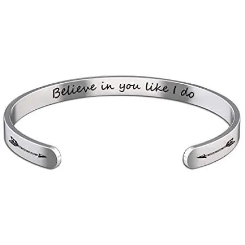 Ribukat Inspiration Bracelet Believe in You Like I Do Bracelet Encouragement Gifts for Friend Family Member Jewelry Inspirational Message Bracelet for Women Teens