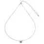 Sterling Silver Light Rose Solitaire Choker Necklace Made with Swarovski Crystal Sterling Silver Light Rose Solitaire Choker Necklace Made with Swarovski Crystal