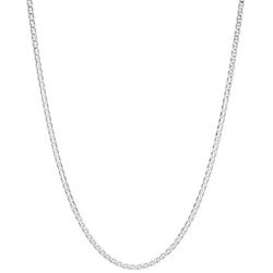 1.5mm .925 Sterling Silver Flat Mariner Link Anchor Chain Necklace