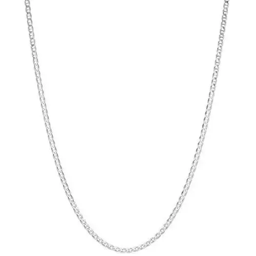 1.5mm .925 Sterling Silver Flat Mariner Link Anchor Chain Necklace 1.5mm .925 Sterling Silver Flat Mariner Link Anchor Chain Necklace