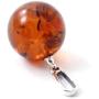 TipTopEco Cognac Baltic Amber Round Ball Pendant Made with Silver (Cognac)