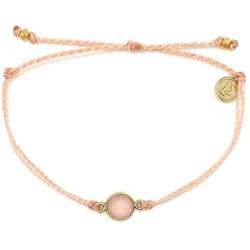 Pura Vida Gold Gemstone Bracelet - Waterproof, Artisan Handmade, Adjustable, Threaded, Fashion Jewelry for Girls/Women