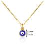 PPJew Evil Eye Necklace Chain Blue Eyes Amulet Pendant Necklace Ojo Turco Kabbalah Protection Adjustable Delicate Jewelry Gift for Women Girls Kids（Silver/Gold）