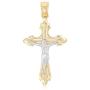Ioka - 14K Two Tone Gold Jesus Crucifix Cross Religious Charm Small Pendant For Necklace or Chain