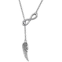 KUIYAI Memorial Infinity Angel Wing Necklace Family Remembrance Gift Godchild Gift