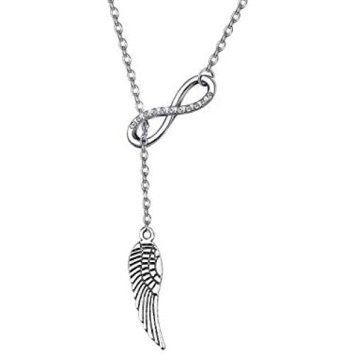 KUIYAI Memorial Infinity Angel Wing Necklace Family Remembrance Gift Godchild Gift