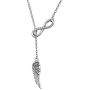 KUIYAI Memorial Infinity Angel Wing Necklace Family Remembrance Gift Godchild Gift