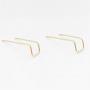 Minimalist double Piercing Earrings for Women Girls Men S925 Sterling Silver Bar Threader Dangle Drop Stud Tragus 2 Hole Lobe Bended Hook Fashion Personalized Hypoallergenic Jewelry Gold Plated