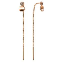 18k Rose Gold Dangle Earrings for Women, Cubic Zirconia Stud Drop Earring Jewelry Gifts for Her