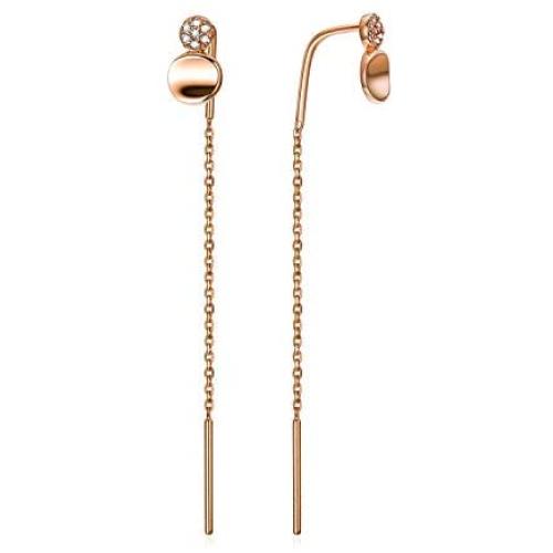 18k Rose Gold Dangle Earrings for Women, Cubic Zirconia Stud Drop Earring Jewelry Gifts for Her