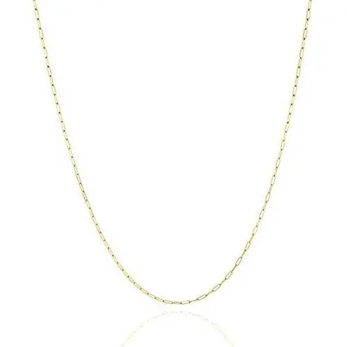 Jewelry Atelier Gold Chain Necklace Collection - 14K Solid Yellow Gold Filled Paper Clip Link Chain Necklaces for Women and Men with Different Sizes (2.0mm, 2.5mm) Jewelry Atelier Gold Chain Necklace Collection - 14K Solid Yellow Gold Filled Paper Clip Link Chain Necklaces for Women and Men with Different Sizes (2.0mm, 2.5mm)