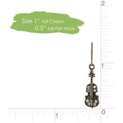 Spinningdaisy Antique Bronze Musical Instrument Dangle Earrings
