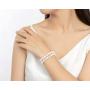 Double Row Pearl Bracelets Two Strand Freshwater Cultured 7-8mm/8-9mm White Pearl Bracelets Jewelry Gift for Women Wife Girls Mother