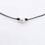 Single Pearl Choker Necklace can be Adjustable Leather Cord One Bead Jewelry for Women Handmade